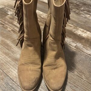 Tan Fringe Women's Boots